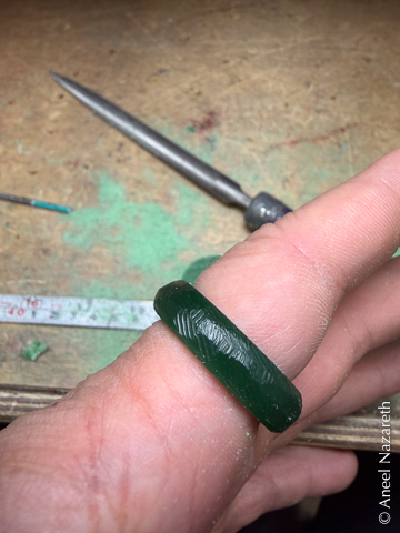The ring is now much less blocky, but still has lots of facets and file marks